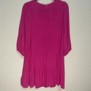 Gap Medium Petite Hot Pink Midi Layered Dress